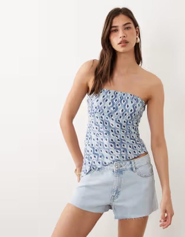 マンゴ レディース ボトムス ハーフパンツ・ショーツ Tシャツ ショートパンツ コットン デニム Mango Teen 100 cotton denimicro shorts in bleach wa