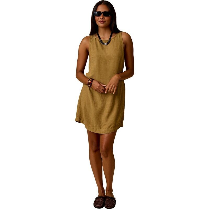 カーブデザイン レディース トップス ワンピース リネン Carve Designscottie Linen Dress Womens Golden Chambray