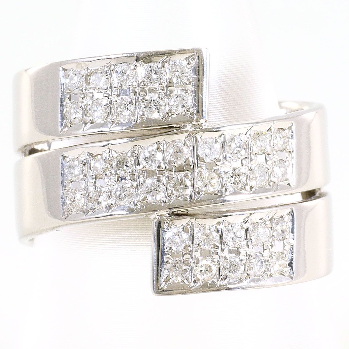 PT900/プラチナ リング・指輪 17号 ダイヤモンド 0.48ct 鑑別書 総重量約11.1g