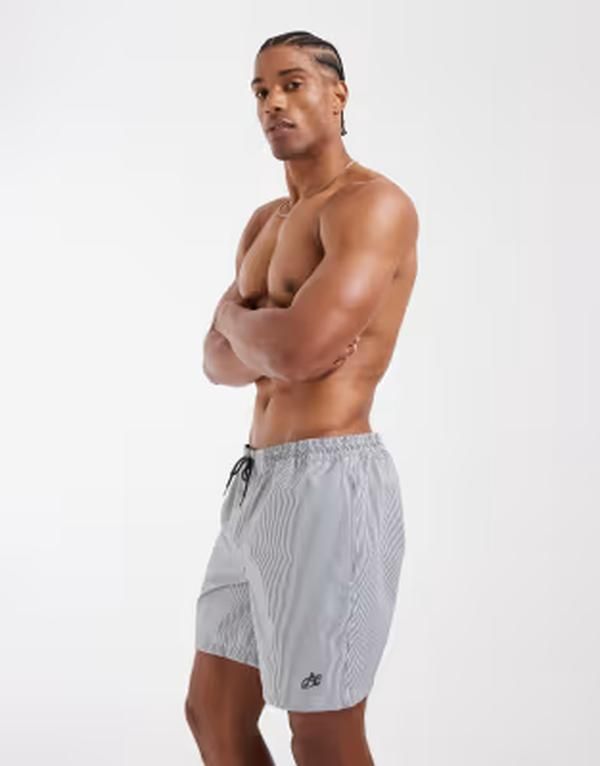 オールセインツ メンズ 水着 ハーフパンツ・ショーツ ショートパンツ AllSaints Ciper striped swim shorts and chalk whiteblue ホワイト
