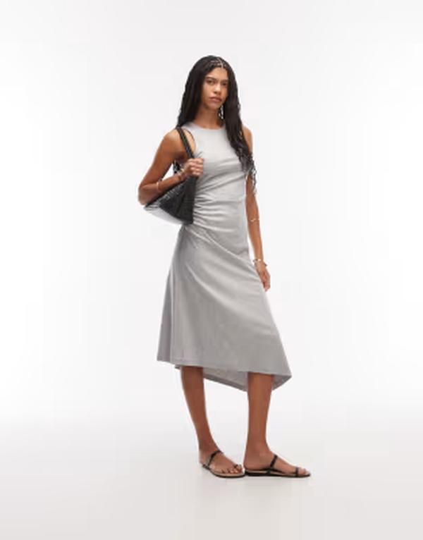 アンドアザーストーリーズ レディース トップス ワンピース ノースリーブ ジャージー Other Stories cinch waist sleeveless jersey dress melange