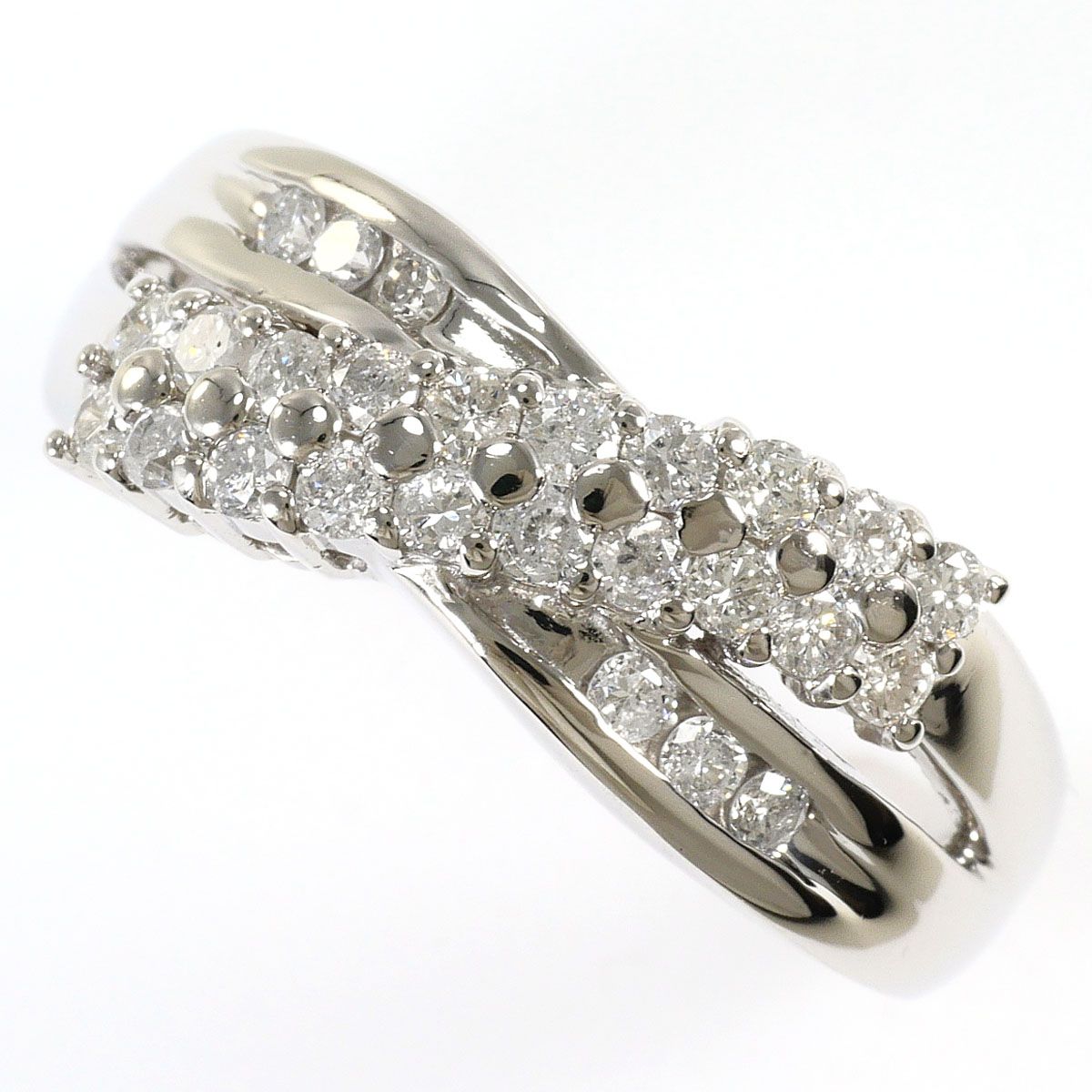 PT850/プラチナ リング・指輪 15号 ダイヤモンド 0.54ct 鑑別書 総重量約6.6g 97,900円