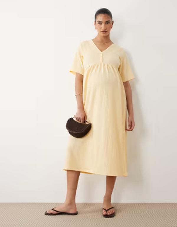 ママライシアス レディース トップス ワンピース ミディ ジャージー マタニティ Mamalicious Mamalicious Maternity short sleeve nursing butt