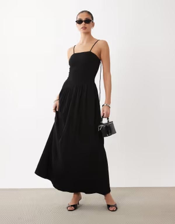 エイソス レディース トップス ワンピース アシンメトリー ミディ ASOS DESIGN crinkle cami tie back midi dress with asymmetric waist 15,680円