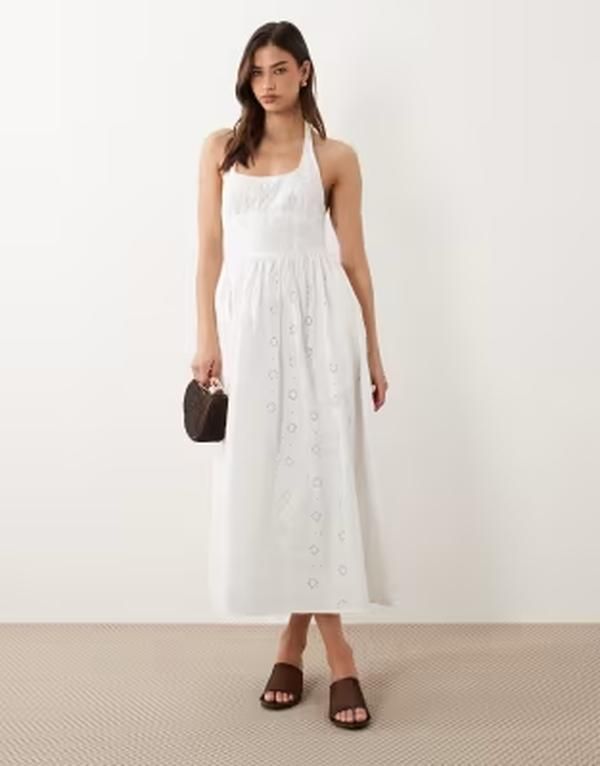 ノーバディーズ チャイルド レディース トップス ワンピース A ライン ミディ ホルター Nobodys Child Hallie broderie halter neck aline midi d