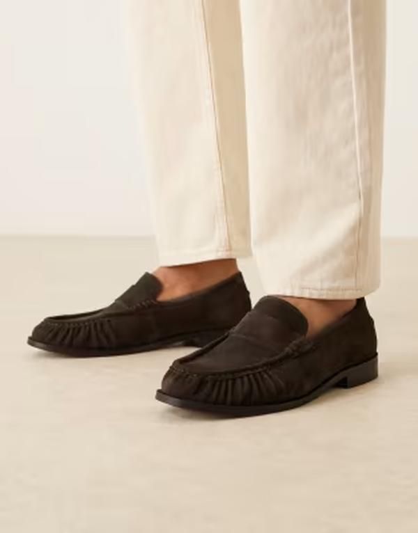 ウォークロンドン メンズ シューズ スリッポン・ローファー ギャザー スエード Walk London Riva ruched loafersuede Brown ブラウン 27,170円