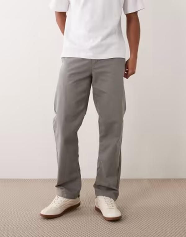 エイソス メンズ ボトムス カジュアルパンツ ストレート ASOS DESIGN straight leg chinos Gray グレー