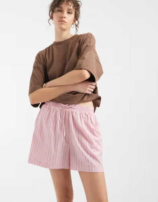 オンリー レディース ボトムス ハーフパンツ・ショーツ ショートパンツ ONLY pull on shortstripes PINK ピンク 11,765円