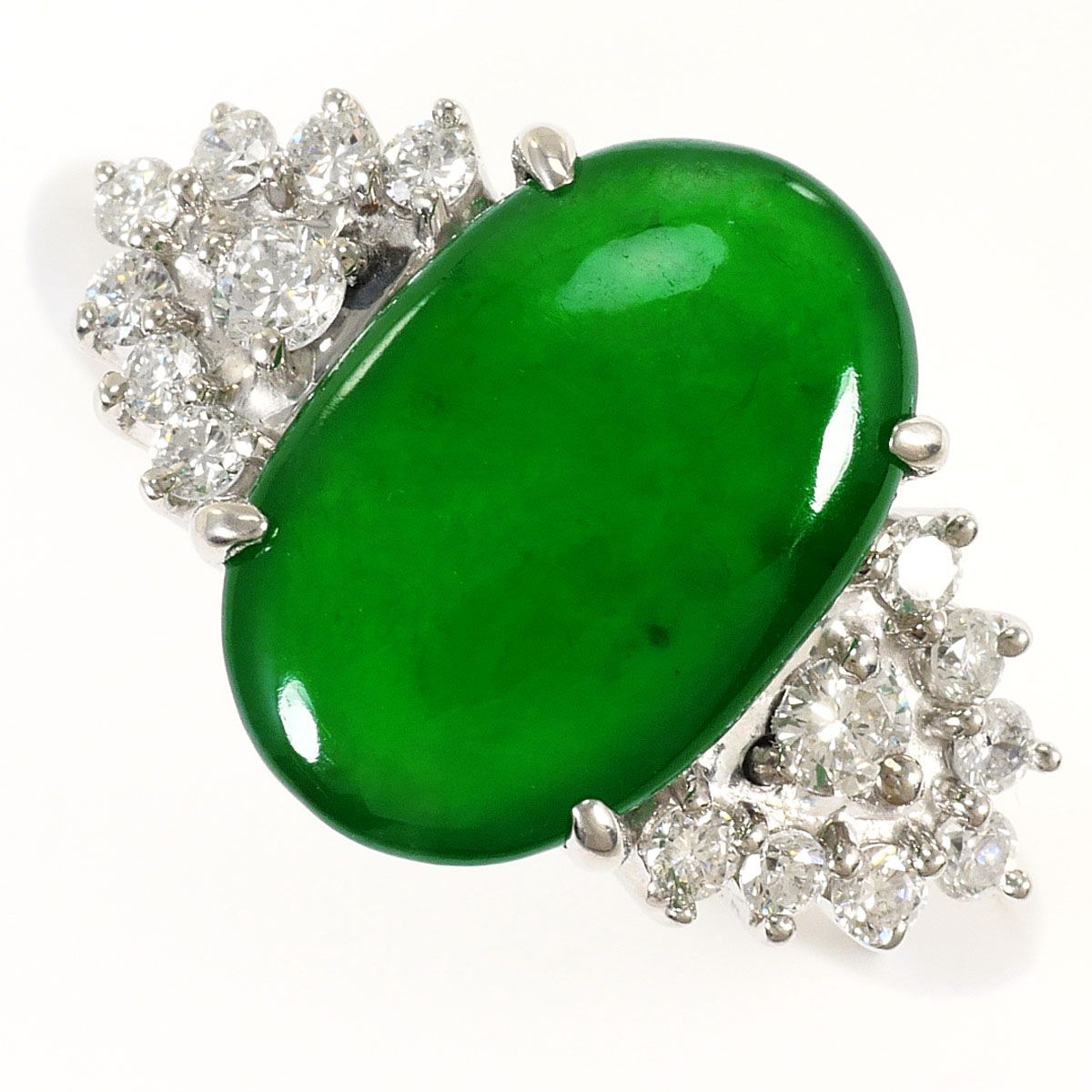 PT900/プラチナ リング・指輪 12号 天然ヒスイ(ジェーダイト) 4.06ct 