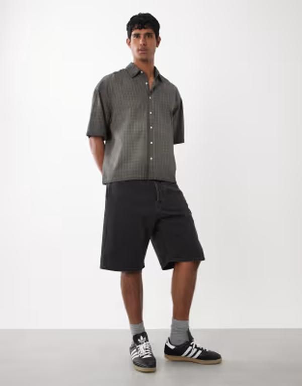 ジャック アンド ジョーンズ メンズ ボトムス ハーフパンツ・ショーツ ショートパンツ デニム Jack Jones Alex baggy denim shorts Black Denim 499 ブ