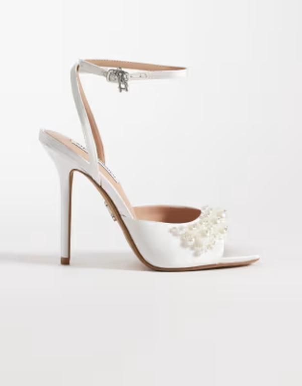 スティーブ マデン レディース シューズ サンダル サテン ヒール Steve Madden Atheria heeled sandals with pearlsatin Ivory Satin アイサンダル