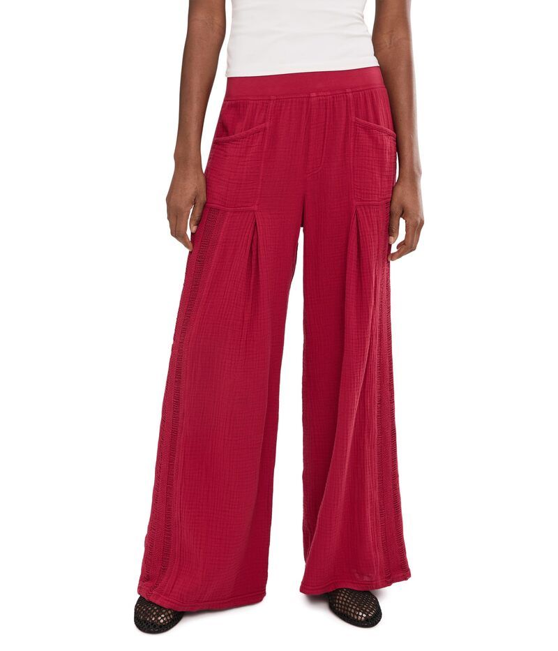 エックスシーブイアイ レディース ボトムス カジュアルパンツ ワイドレッグ XCVI Elu Wide Leg Red Garnet レッド