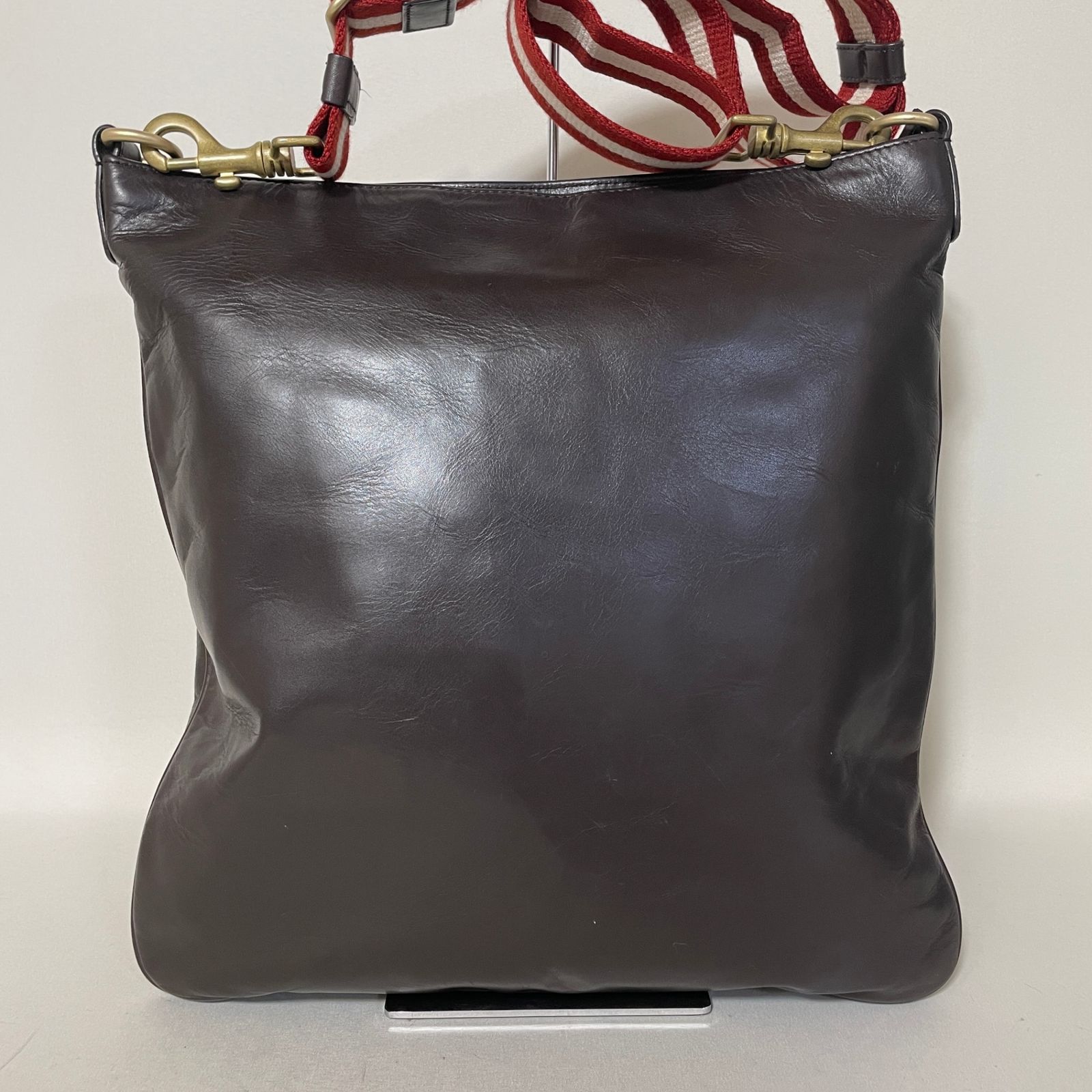 バリー ショルダーバッグ 美品 ダークブラウン レザー BALLY 