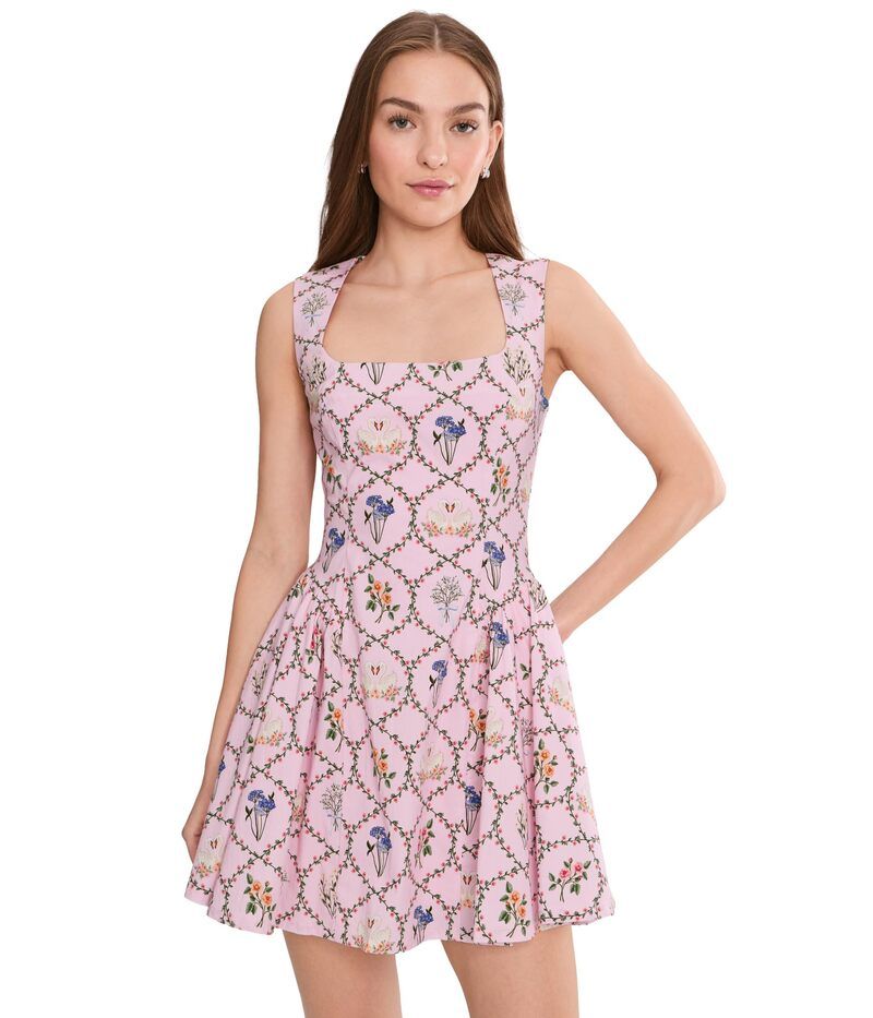 アヴェックレフィーユ レディース トップス ワンピース ミニ Avec Les Filles Hip Flounce Square Neck Mini Dress Bloom Felicity