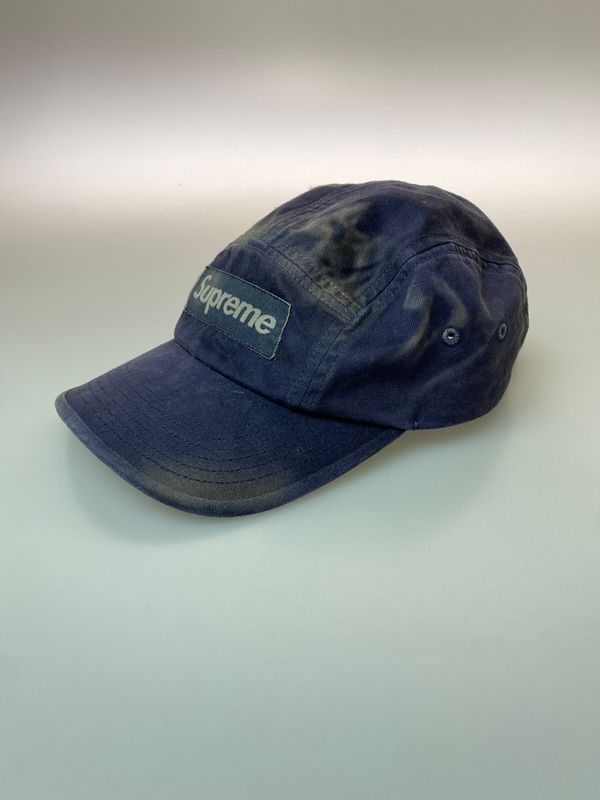 【中古品】 SUPREME シュプリーム OVERDYED CAMP CAP NAVY オーバーダイ キャンプ キャップ ネイビー 帽子 【185-260728-hu-34-min】