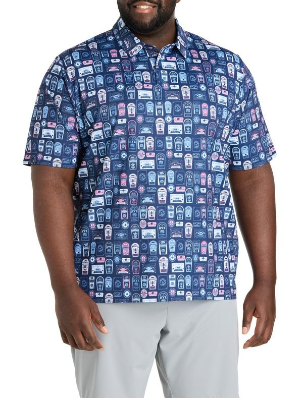 キャラウェイ メンズ トップス ポロシャツ プリントール Callaway Big Tall Whiskey Ace Printed Gold Polo Shirt Peacoat ゴールド
