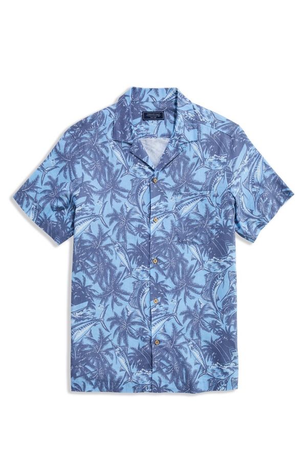 ヴァインヤードヴァインズ メンズ トップス シャツ リネン vineyard vines Reel Ride Seabreeze Linen Blend Camp Shirt Jake Blue ブル