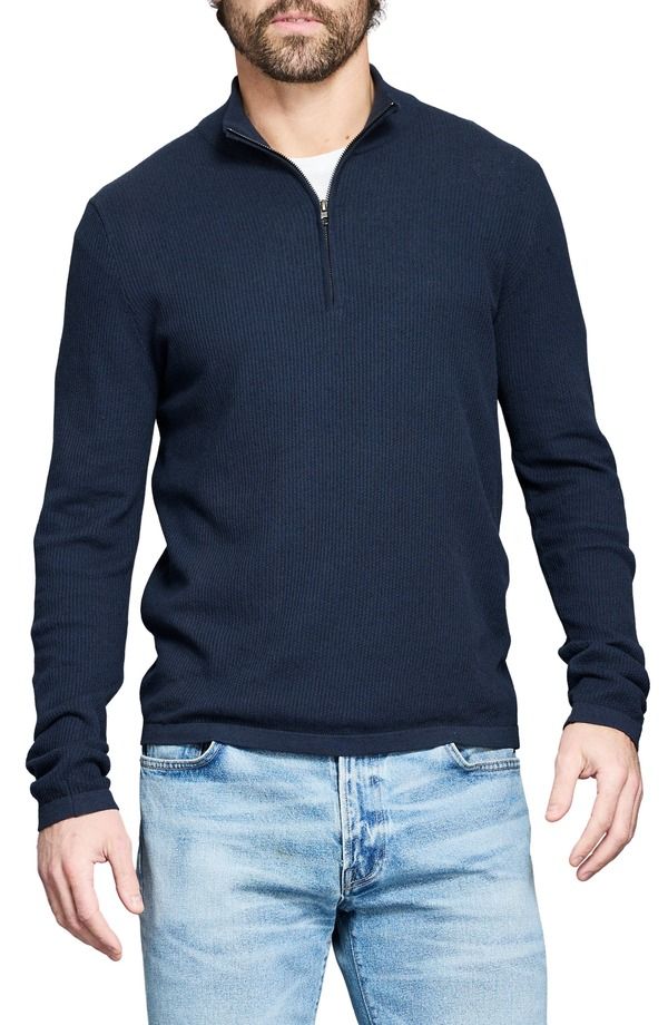 ビリーレイド メンズ アウター パーカー・スウェット ハーフジップ セーター コットン Billy Reid Fine Guage Texture Cotton Blend Quarter Zip S