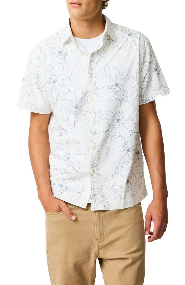 ロッドアンドグン メンズ トップス シャツ Rodd Gunn Bird Rock Short Sleeve ButtonUp Shirt Porcelain