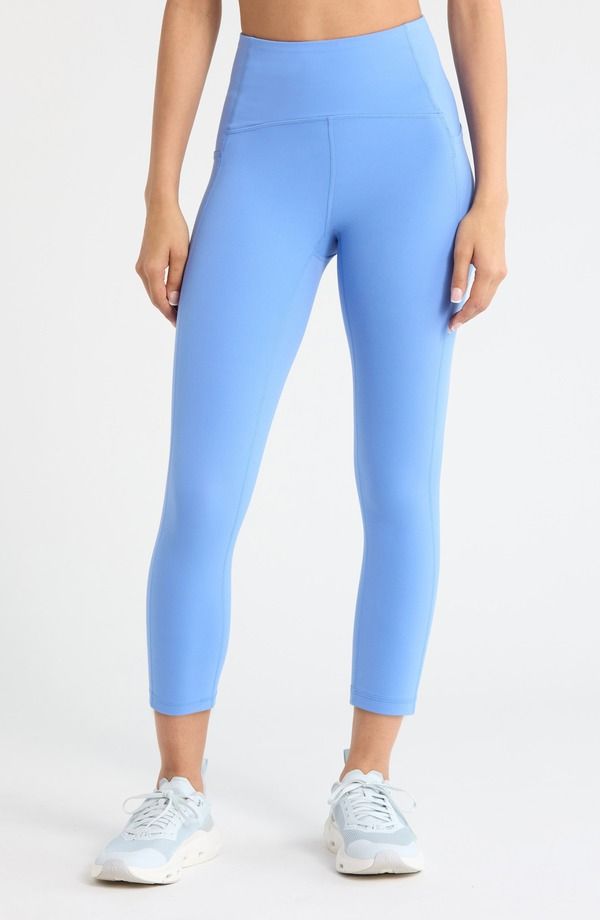 ゼラ レディース ボトムス レギンス ハイウエスト Zella Studio Luxe High Waist Pocket Crop Leggings Blue Azurite ブルー 13,485円