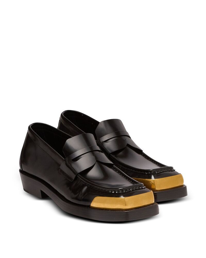 バルマン メンズ シューズ スリッポン・ローファー Balmain Mens Glazed SquareToe Loafers Black ブラック