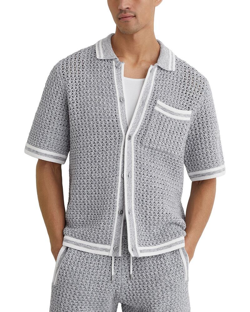 レイス メンズ トップス シャツ レギュラーフィット コントラスト REISS Meadows Regular Fit Contrastipping Pocket Shirt Soft Blue ブル