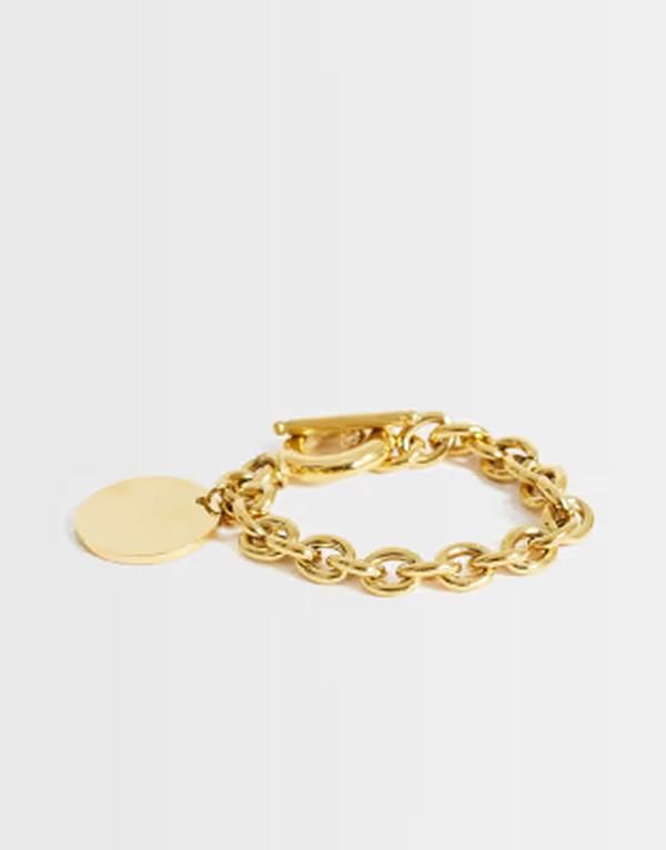 トップショップ レディース アクセサリー ブレスレット・バングル・アンクレット Topshop Felix waterproof charm bracelet in stainless GOLD ゴー
