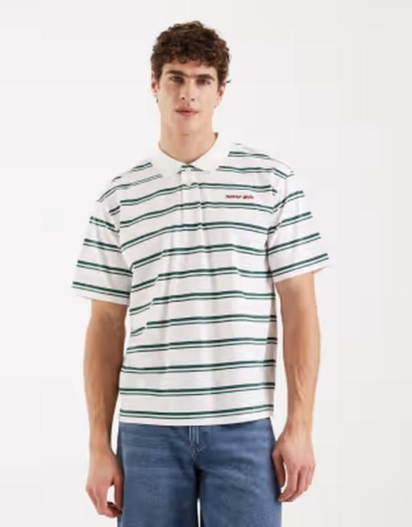 レディファインド レブル メンズ トップス ポロシャツ Redefined Rebel Torrey short sleeve striped oversized polo shirt multi マ