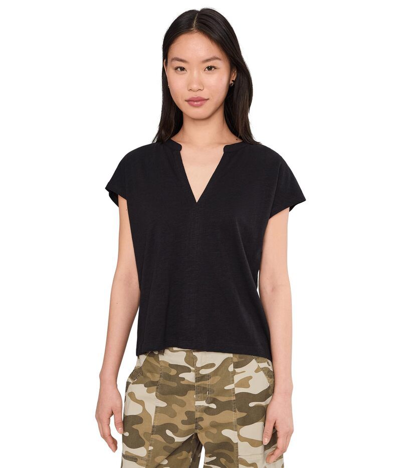 サンクチュアリー レディース トップス シャツ Sanctuary Notched Muscle Tee Black ブラック