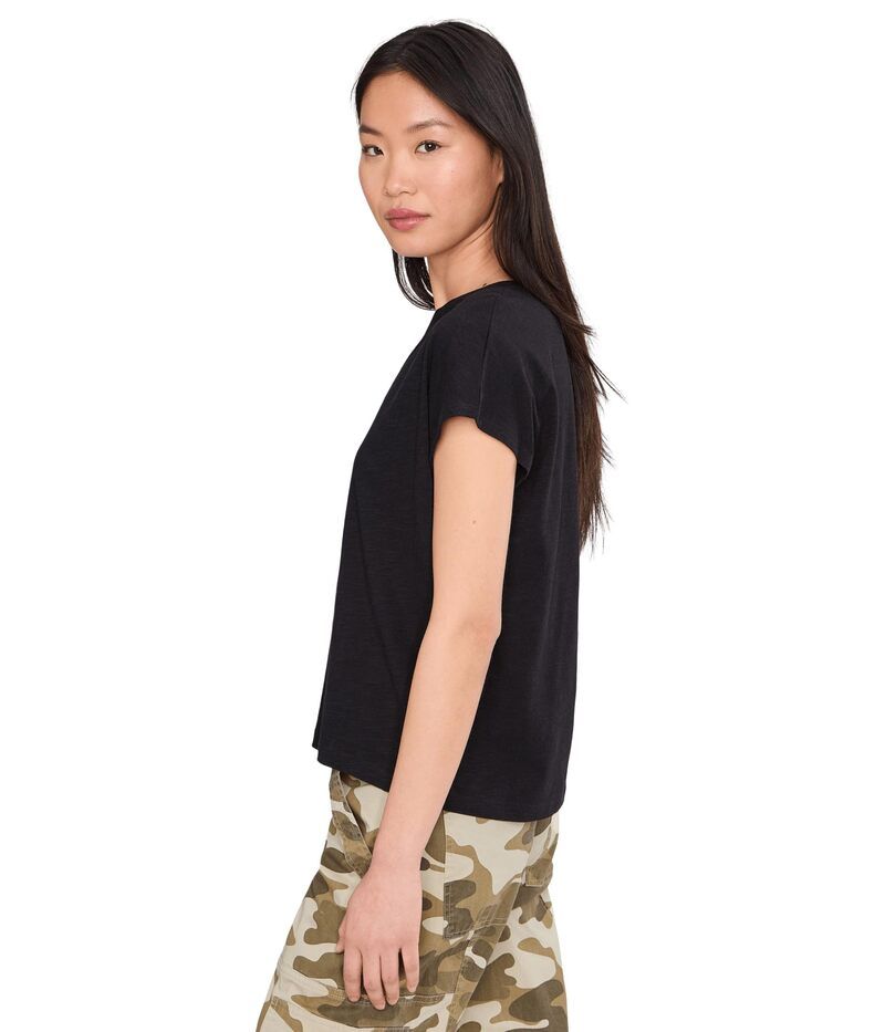 サンクチュアリー レディース トップス シャツ Sanctuary Notched Muscle Tee Black ブラック