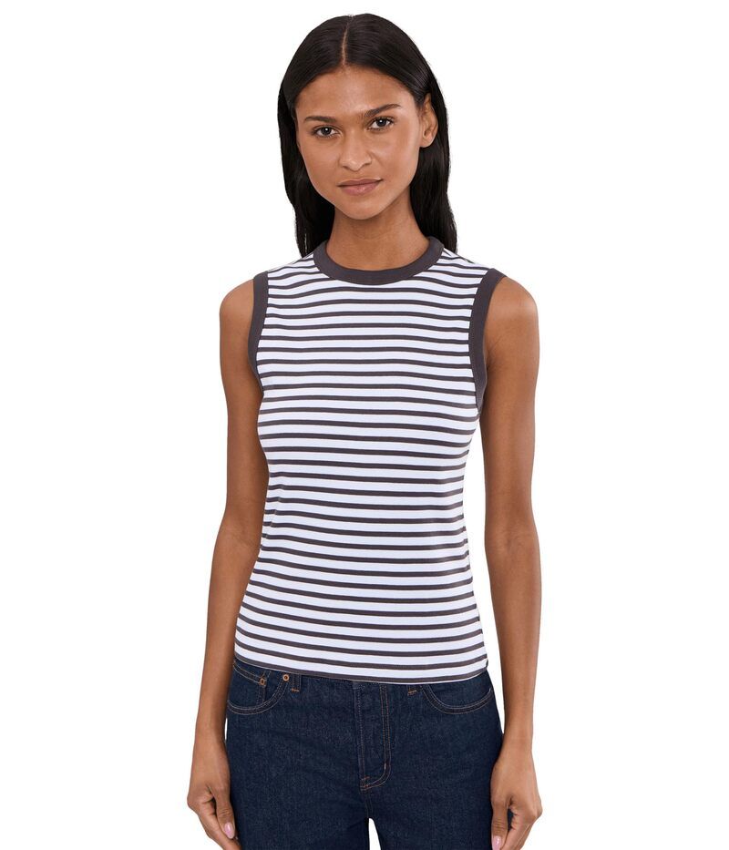 メイドウェル レディース トップス シャツ コットン Madewell The 90shell Tank in Compact Cottonew York Stripe ストライプ