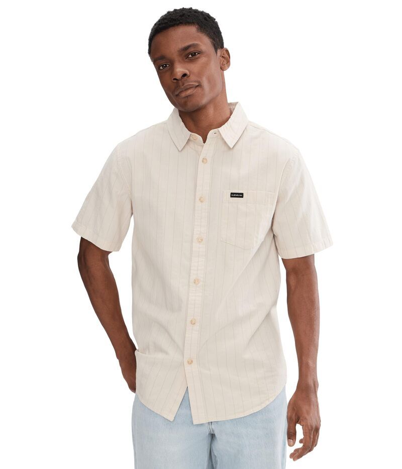 クイックシルバー メンズ トップス シャツ Quiksilver Dobby Stripe Classic Woven Bone White ホワイト