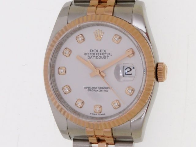 ROLEX ロレックス デイトジャスト116231G 腕時計 K18ピンクゴールド K18PG/ステンレススチール ホワイト 自動巻き ユニセックス【中古】437