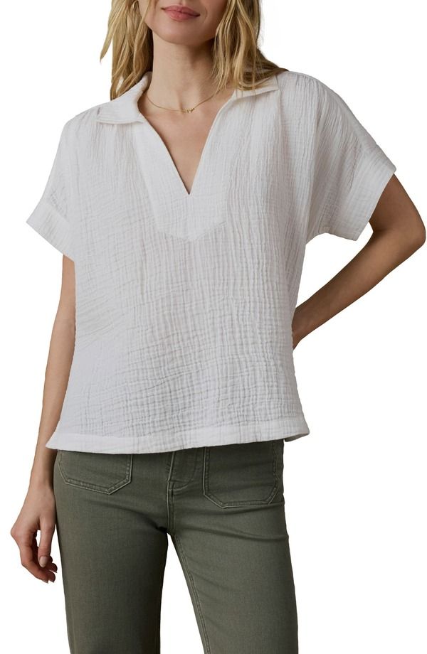 ファレティ レディース トップス シャツ コットン Faherty Dune Zoe Cotton Gauze Top White ホワイト