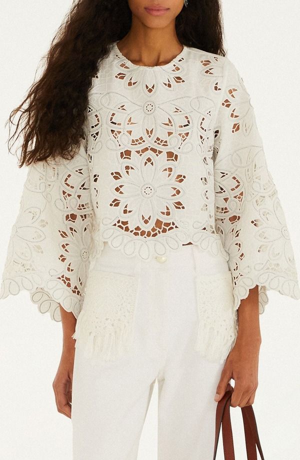 ファーム レディース トップス シャツ ブラウス FARM Rio Flowers Richelieu Blouse OffWhite オフホワイト