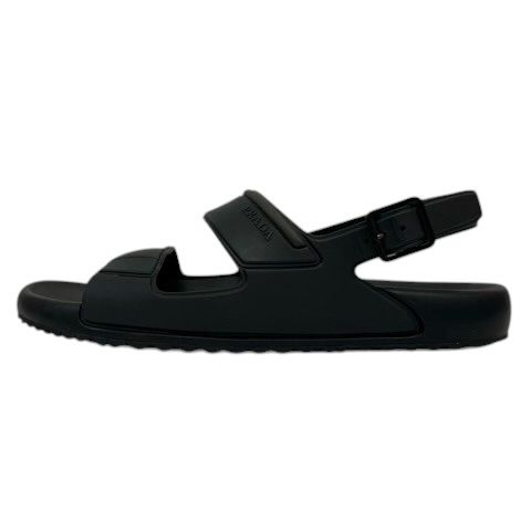プラダ PRADA ラバーサンダル シャワーサンダル ストラップ ロゴ 7 黒