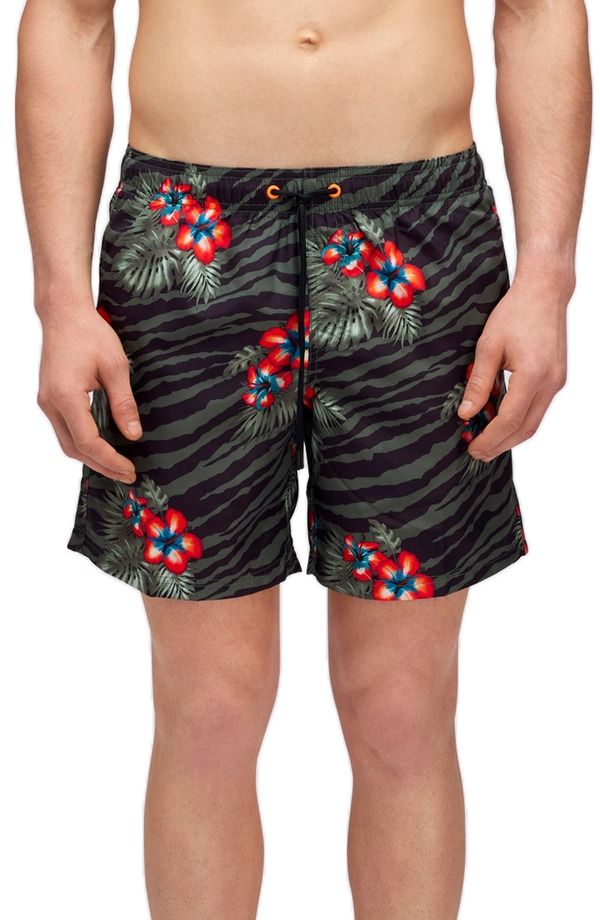 サンデッキ メンズ 水着 ハーフパンツ・ショーツ フラワー柄 ショートパンツ フラワー Sundek Floral Board Shorts Thyme