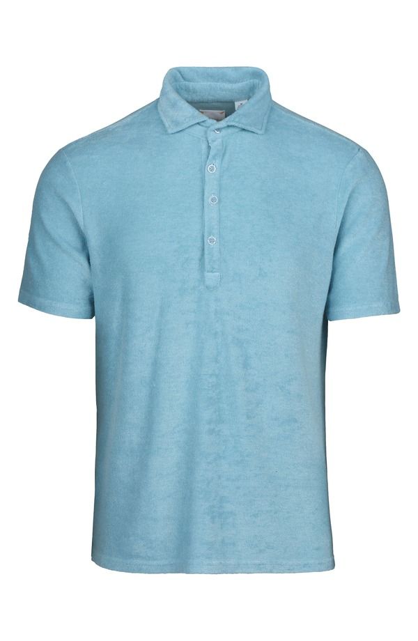 スウィムス メンズ トップス ポロシャツ Swims Myrtos Velour CoverUpolo Spray Blue ブルー 26,520円