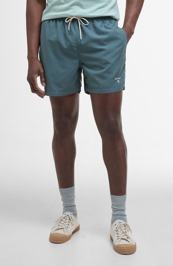 バブアー メンズ 水着 ハーフパンツ・ショーツ 刺繍 ロゴ Barbour Staple Logo Embroidered Swim Trunks Vintage Teal ティール