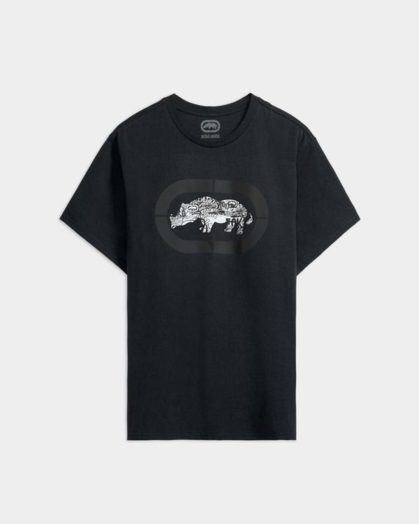 エコー メンズ トップス Tシャツ ECKO Graffiti Across The City Tee Vintage Black ブラック