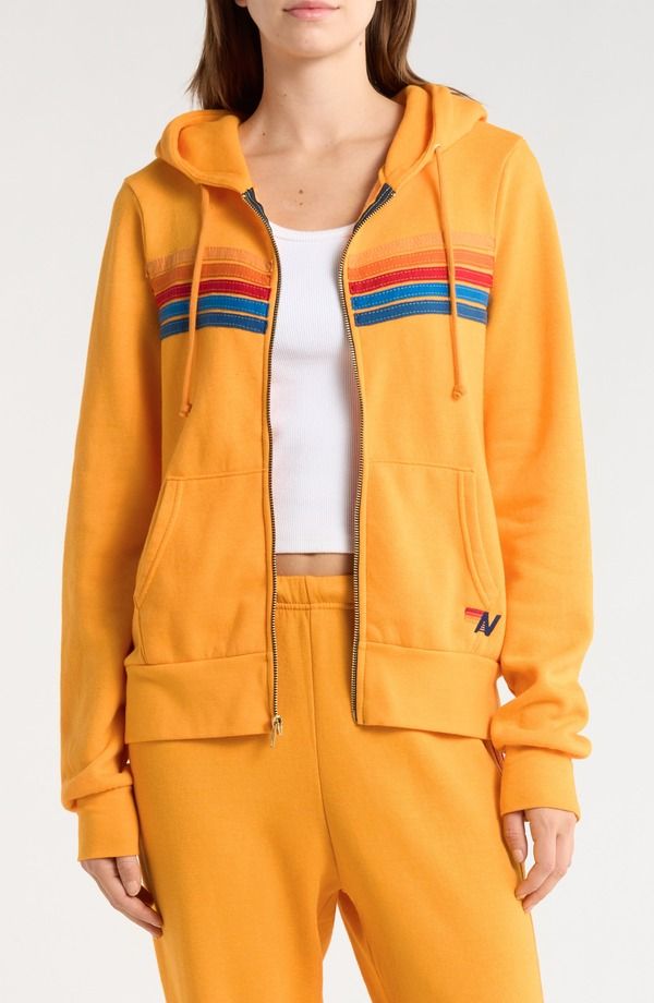 アヴィエイターネイション レディース アウター パーカー・スウェット Aviator Nation 5Stripe Zip Hoodie Gold ゴールド 40,170円