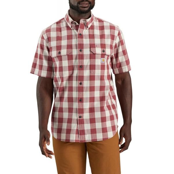 カーハート メンズ トップス シャツ Carhartt 106140 Loose Fit Midweight Plaid Shirt Short Sleeve Apple Butter チェック 7,984円