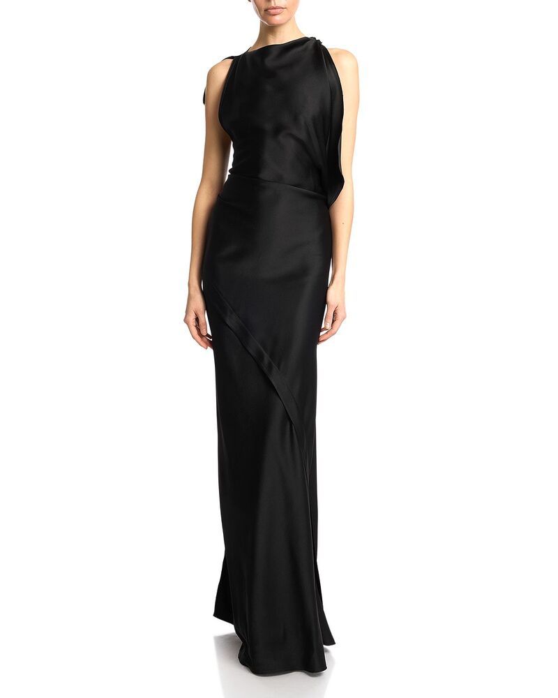 ヴィクトリア ベッカム レディース アンダーウェア ナイトウェア ドレープ ノースリーブ Victoria Beckham Sleeveless Draped Gown Black ブラック