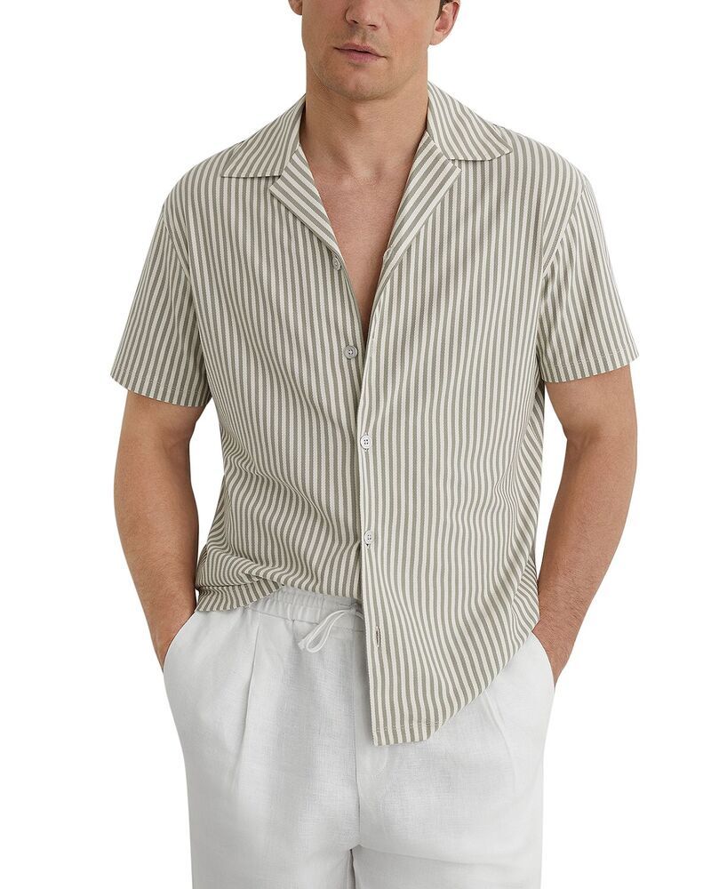 レイス メンズ トップス シャツ REISS Aurelia Stripe Shirt Soft Sage セージ