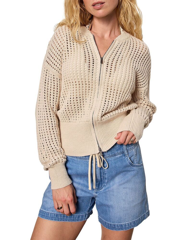 サンクチュアリー レディース アウター ニット・セーター Sanctuary Laguna Openwork Bomber Sweater Summer Sand サンド