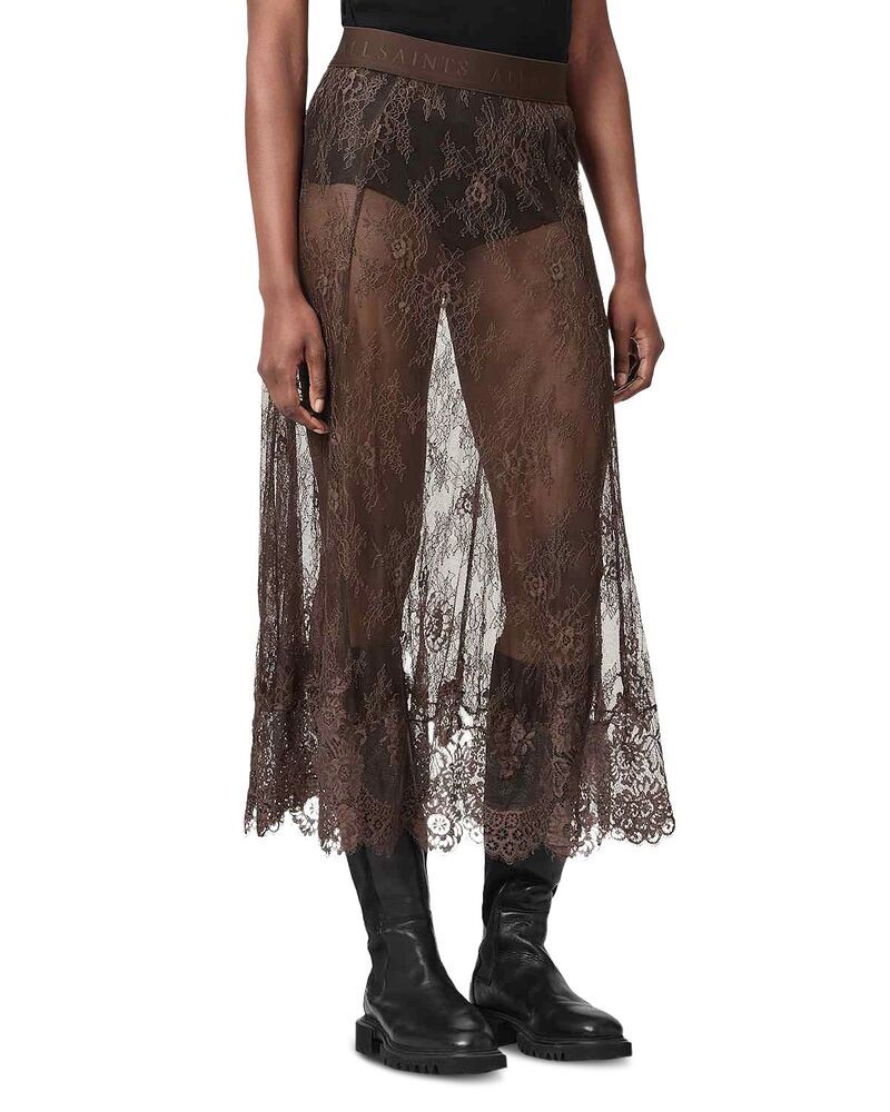 オールセインツ レディース ボトムスカート レース マキシ ALLSAINTS Arran Lace Maxi Skirt Bitter Brown ブラウン