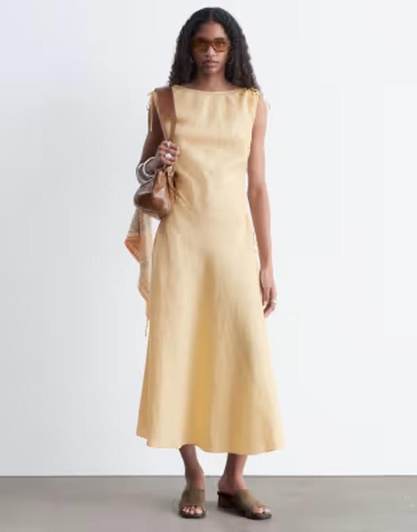 アンドアザーストーリーズ レディース トップス ワンピース アシンメトリー ミディ リネン Other Stories pure linen asymmetric midi dress in ligh 29,120円