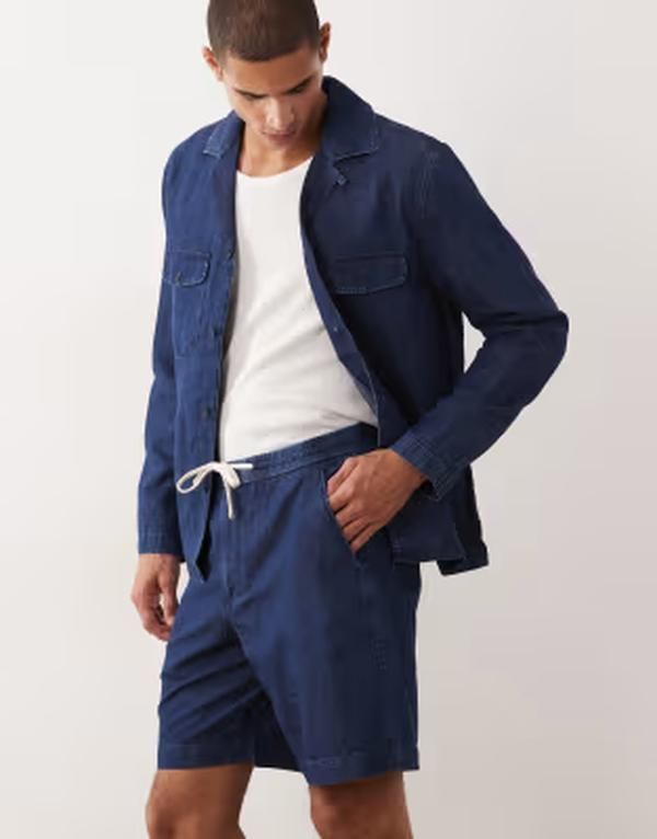 マンゴ メンズ ボトムス ハーフパンツ・ショーツ リラックスフィット ショートパンツ コットン デニム Mango cotton mix denim look relaxed fit shorts M