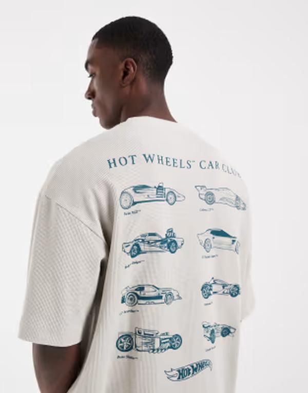 エイソス メンズ トップス Tシャツ プリント ヒール ASOS DESIGN oversized waffle tshirt withot Wheels print in stone ストーン 11,765円