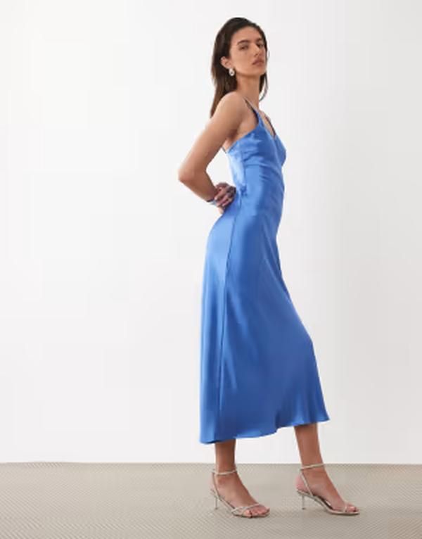 オンリー レディース トップス ワンピース Vネック ONLY vneck midaxi dress ULTRAMARINA ブルー